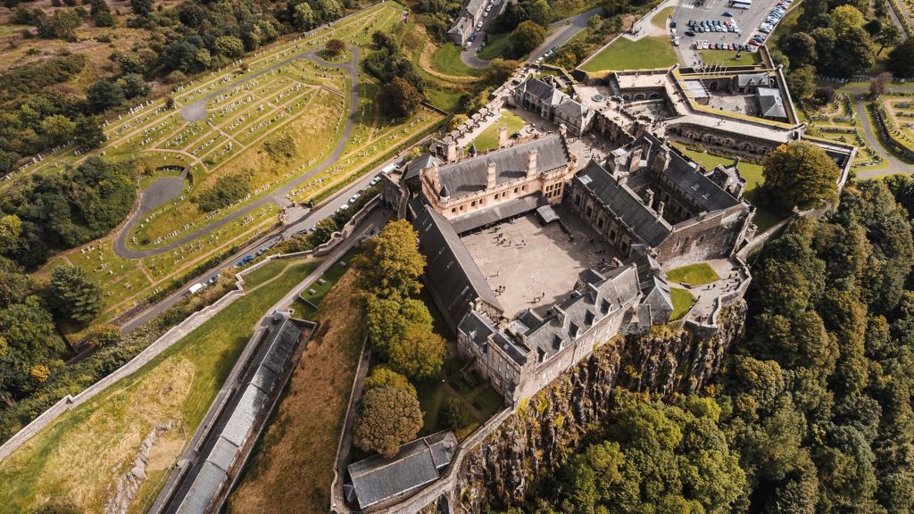 Vue aérienne du château de Stirling