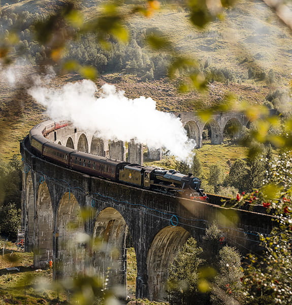 Jacobite Steam Train sur le viaduc de Glenfinnan